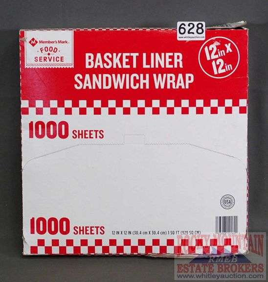New MM 1,000 Sheet Pack of 12"X12" Food Basket LinersSandwich Wrappers
