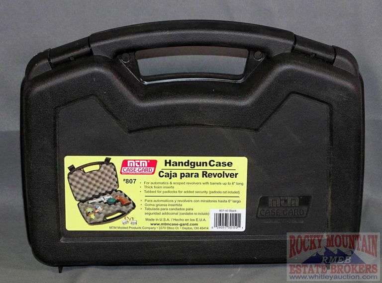 2 New MTM CaseGard 807 Hard Sided, Padded Lockable Pistol Cases. For