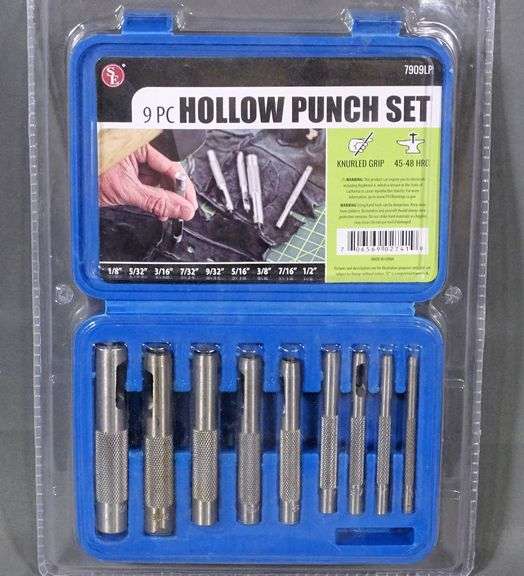 New 9 Piece Hollow Punch Set. This is a nice hollow punch set that goes