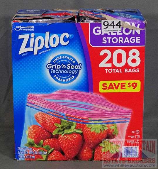New box of Ziploc 1gallon storage bags. Rocky Mountain Estate