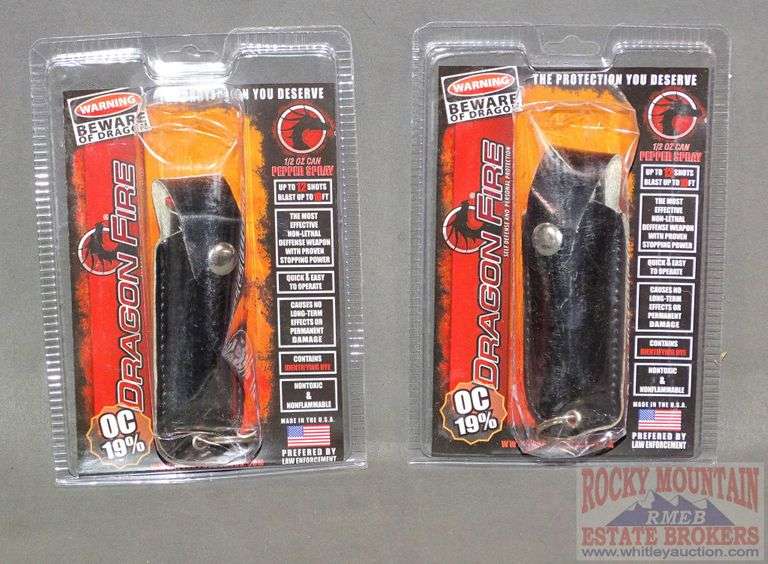 2 New Dragon Fire pepper sprays with holsters. 2 times the money. Total