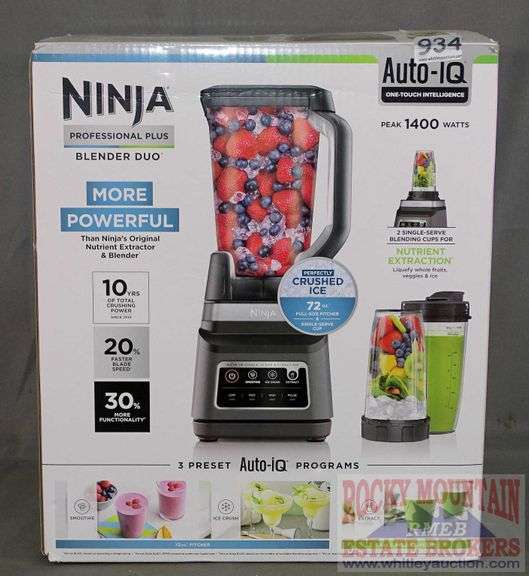 New Ninja Professional Plus Blender Duo with AutoiQ. Comes with 72 OZ