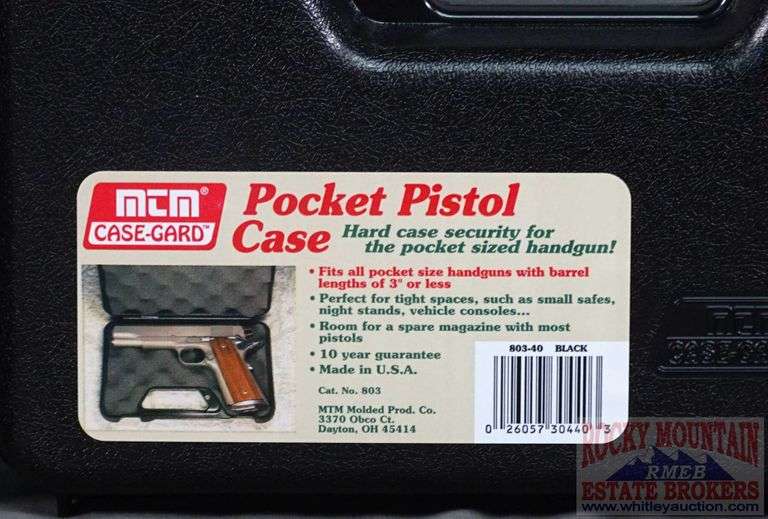 2 New MTM CaseGard hard sided, locking, padded pistol cases. Holds