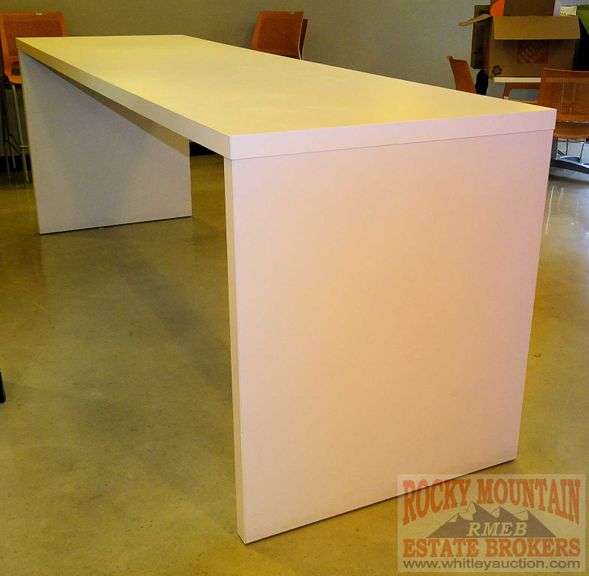 Large White Bar Height Table. Rocky Mountain Estate Brokers Inc.