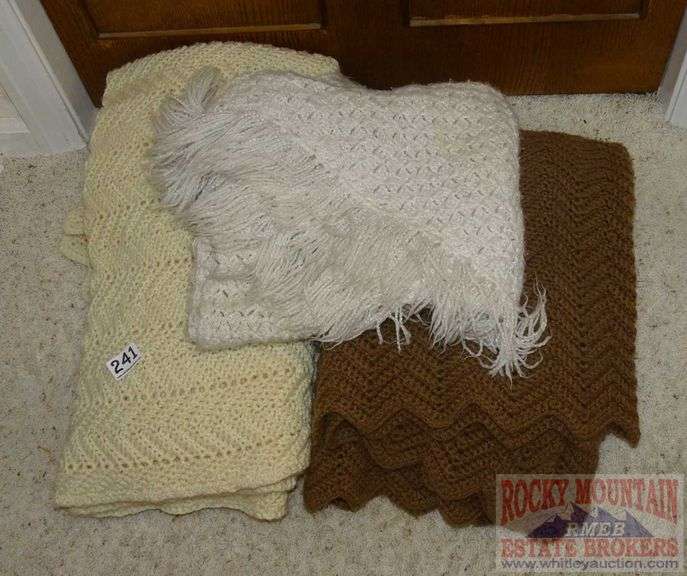 2 Hand Made Afghans & Throw. Rocky Mountain Estate Brokers Inc.
