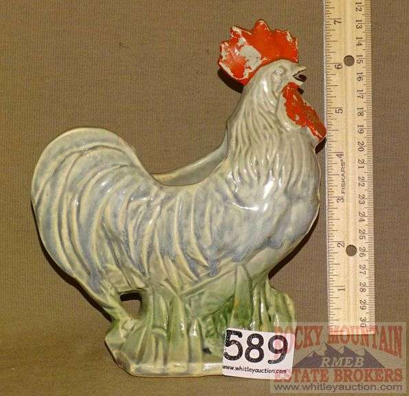 Vintage McCoy Rooster Planter. "7" High. Rocky Mountain Estate