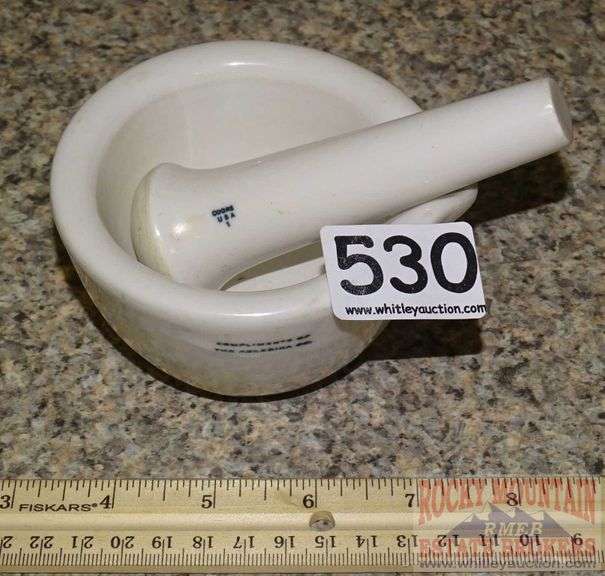 Vintage Coors Mortar & Pestle, 2" High. Rocky Mountain Estate Brokers