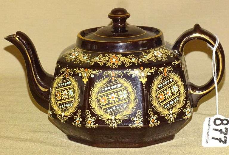 Vintage Gibson & Sons Redware Teapot. Rocky Mountain Estate Brokers Inc.