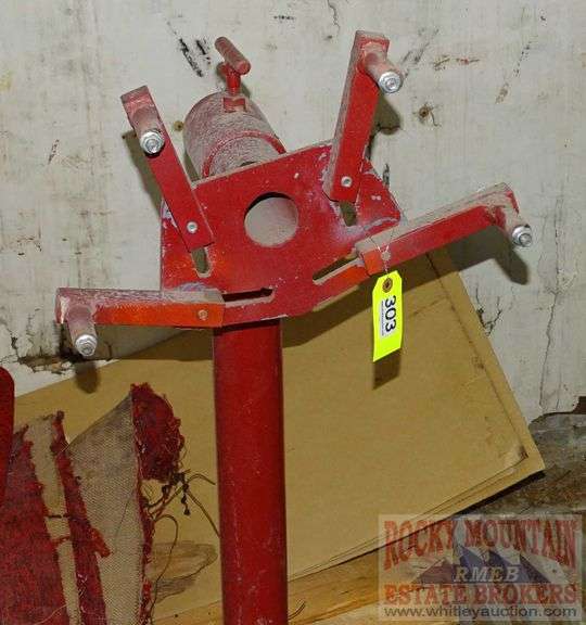 Red Heavy Duty Roll Around Adjustable Engine Stand. 36"X24"X24