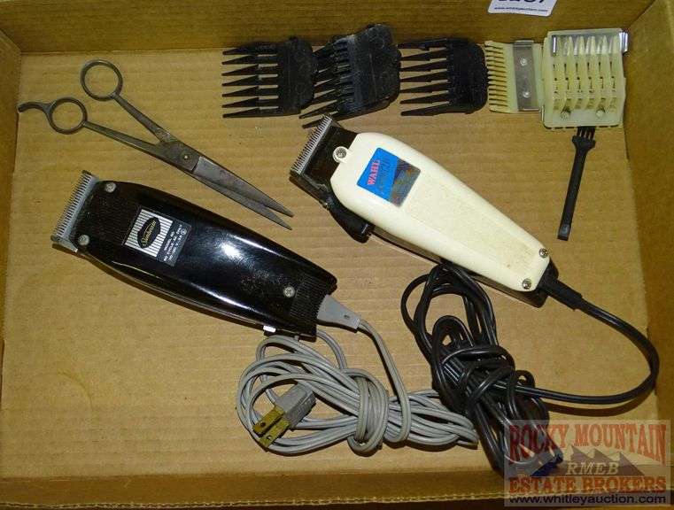Sunbeam Model 80 & Wahl Home Cut Clippers with Accessories & Scissors