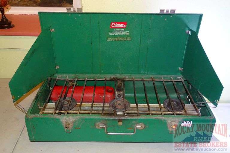 Coleman 2 Burner Propane Camp Stove. 27" Wide. Rocky Mountain Estate