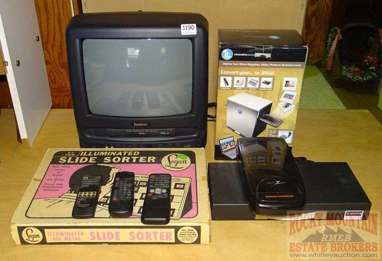 Symphonic 12" Color TV W/ Built in VCR, VCR Tapes, Tape Rewinder, Slide