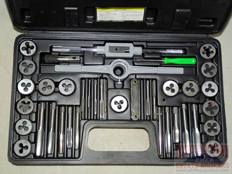 Pittsburgh 40pc tap and die set in case. Rocky Mountain Estate
