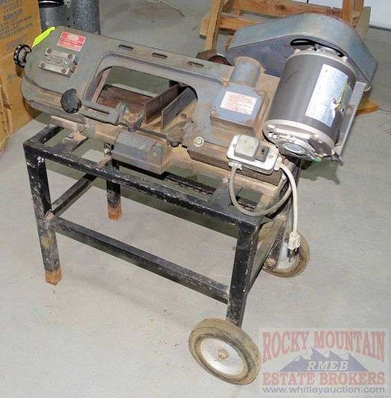 Dayton Model 3Z360C horizontal band saw on rolling stand Rocky