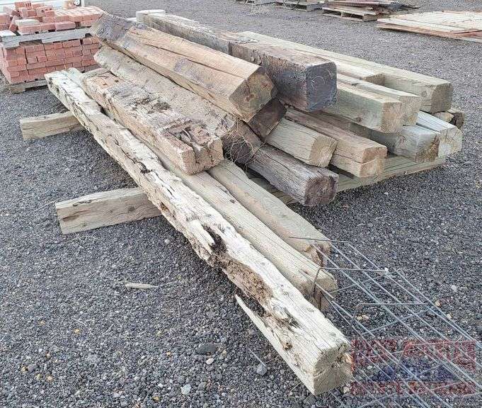 Asst. railroad ties & mainly 6x6 treated timbers. All for one money
