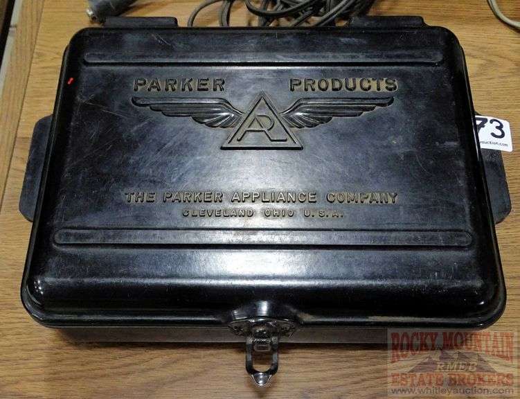 Parker No.416 hand beading tool set in case. Rocky Mountain Estate