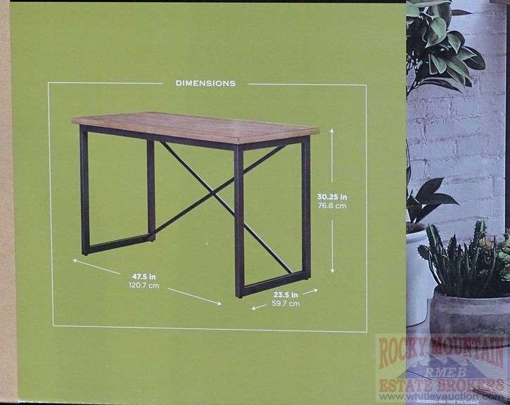New Industrial Style Writing Desk. 30"X48"X23.5". Rocky