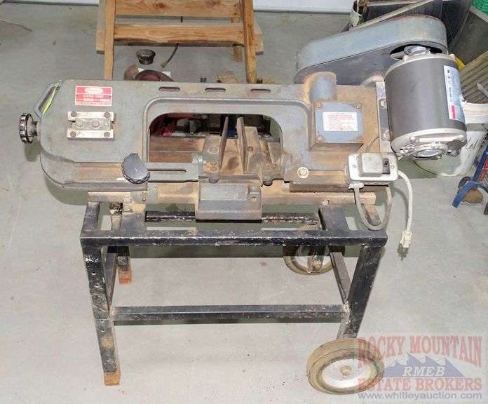 Dayton Model 3Z360C horizontal band saw on rolling stand Rocky