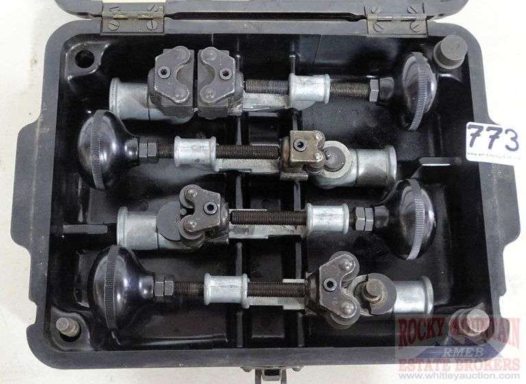 Parker No.416 hand beading tool set in case. Rocky Mountain Estate