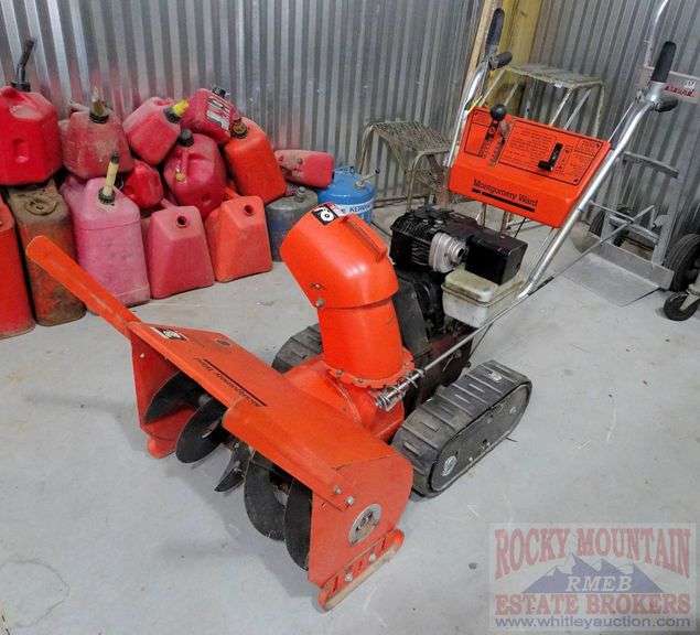 Montgomery Ward 24", 5.0HP 2 stage self propelled snow blower. Has compression. Should run