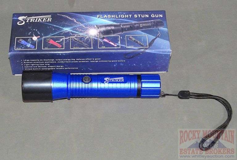New Striker Rechargeable Flashlight Stun Gun combo with charging cord