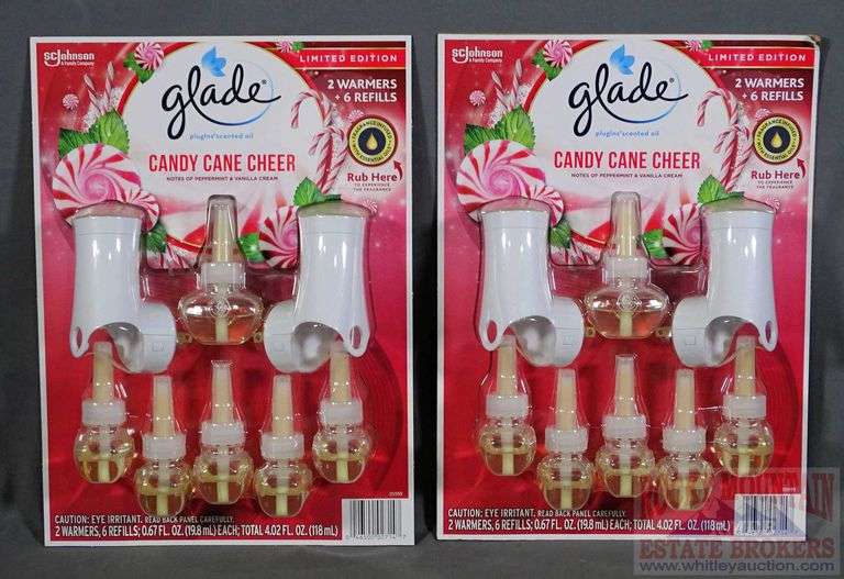 2 New Glade “Candy Cane Cheer” Plug Ins with 2 warmers and 6 refills. 2