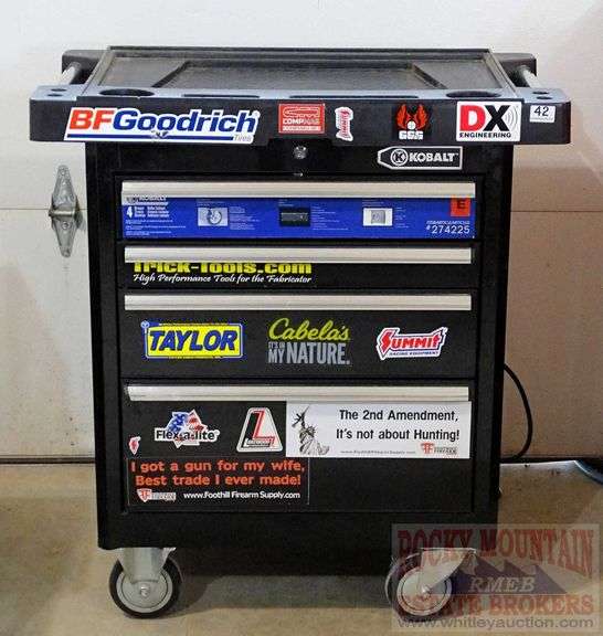 Kobalt 4drawer rolling toolbox with builtin power strip, removable