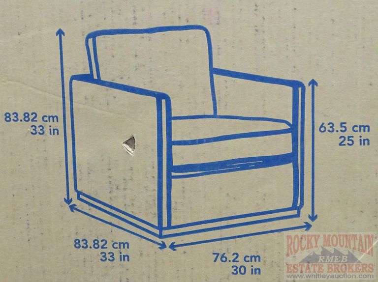Brand new Cole & Rye Gray Leather Swivel Club Style Chair. Rocky