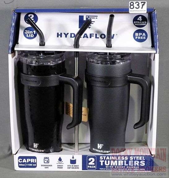 New Hydraflow 40ounce double wall stainless steel tumbler with handle
