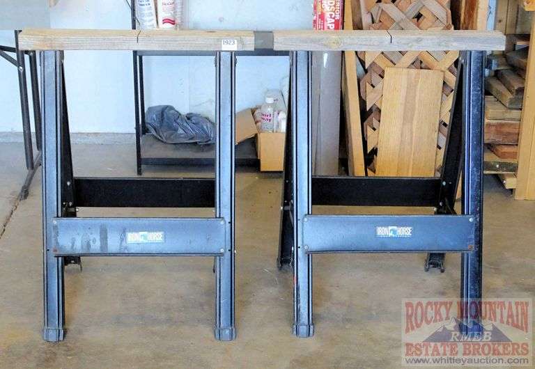 2 Iron Horse metal saw horses. Two 