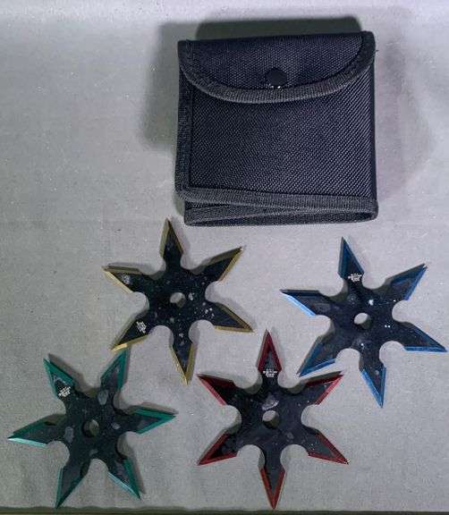 2 New Perfect Point Throwing Star sets w/ sheaths. 2 times the money