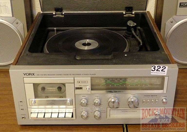 Vintage Yorx AMFM MPX Receiver, stereo cassette recorder, 8track