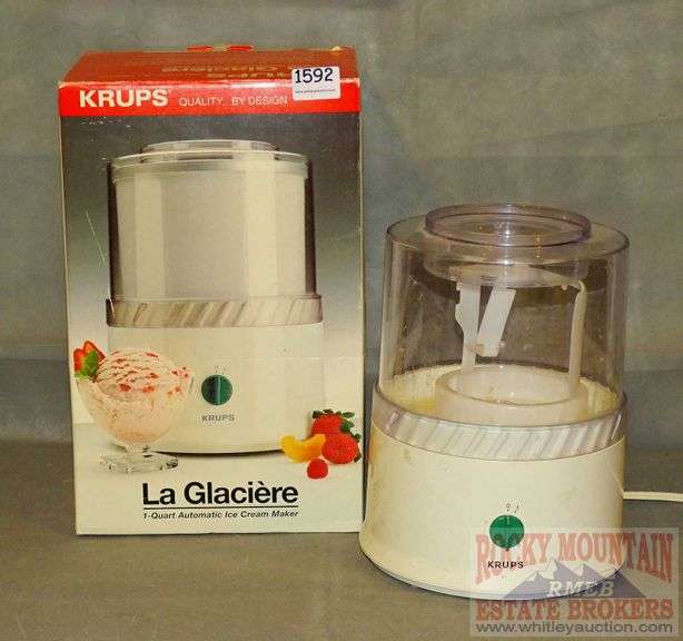Krups La Glaciere automatic ice cream maker. Rocky Mountain Estate