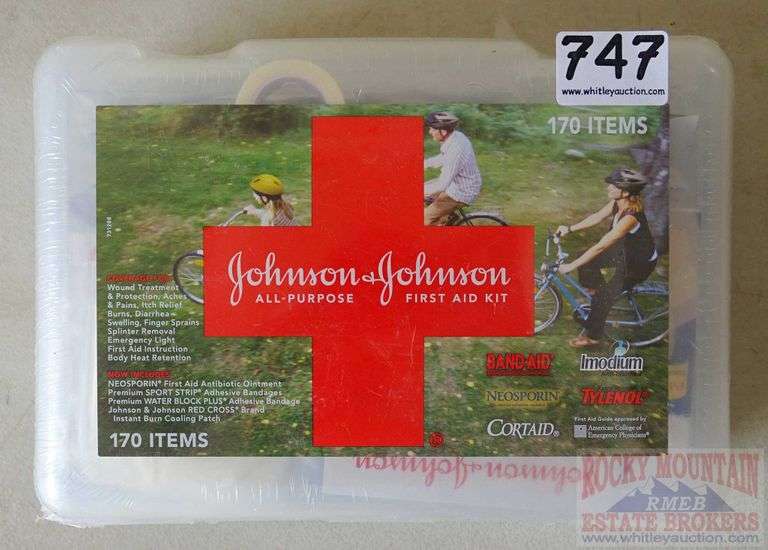 Johnson and Johnson all purpose first aid kit, 170 items. Rocky