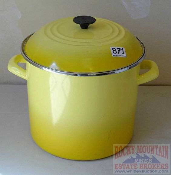 Expensive Le Creuset 6 quart yellow enamel stock pot. Rocky Mountain