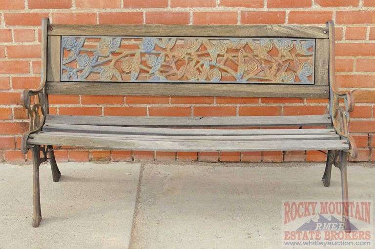 Cast Iron & Wood Park Bench. Rocky Mountain Estate Brokers Inc.