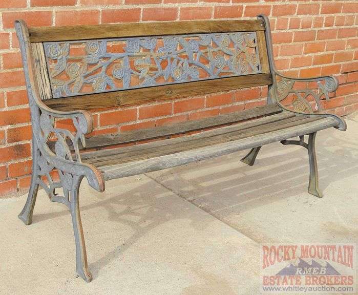 Cast Iron & Wood Park Bench. Rocky Mountain Estate Brokers Inc.