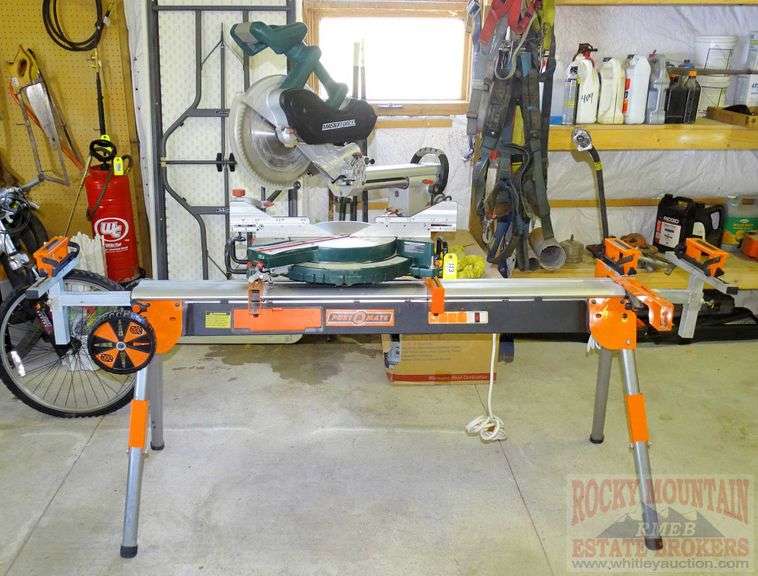 MasterForce sliding compound miter saw w/ very nice PortAMate folding