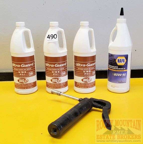 Asst. BG UltraGuard, gear oil & grease gun. All for one money. All for