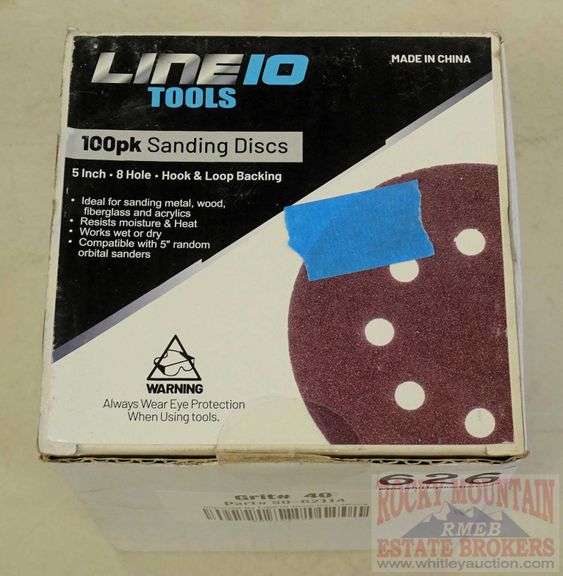 Line10 Tools 100 pack 40 grit 5" abrasive discs. This box only appears