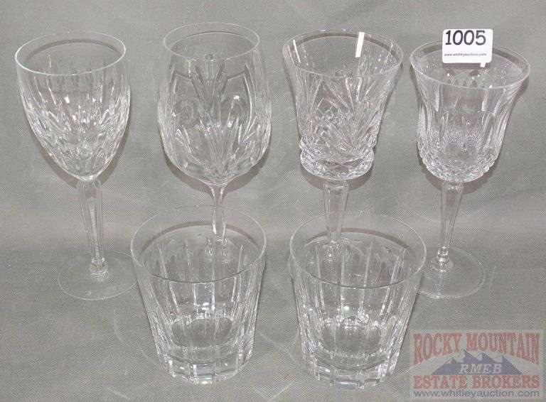 4 Gorham, Noritake & Lenox cut crystal stems and 2 Wedgewood highball