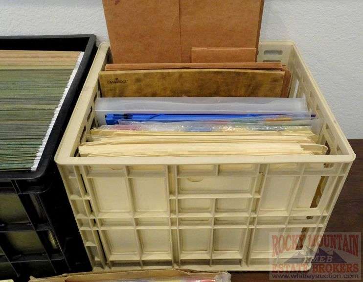 Lots of Hanging Files, Manilla Folders, Lables & 2 Plastic Milk Crates