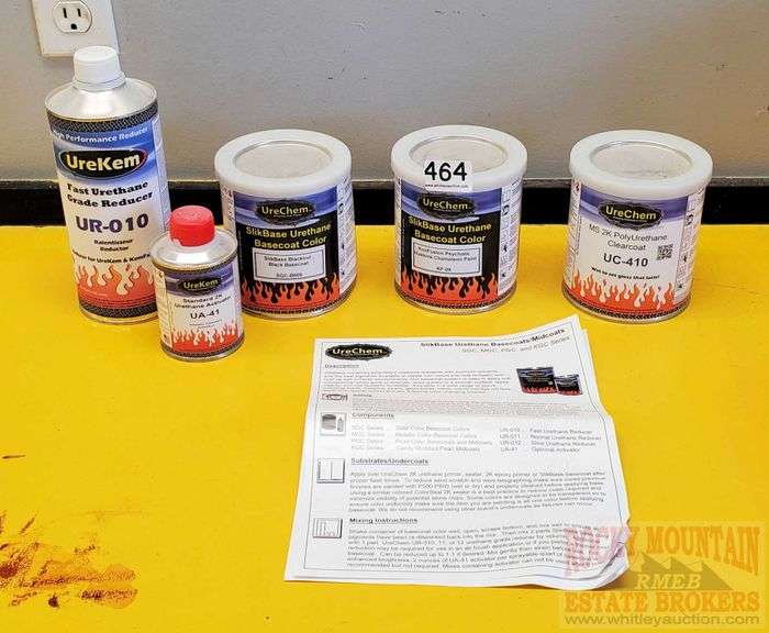 Asst. new UreChem paint, clear coat & reducer. A lot of value here. All