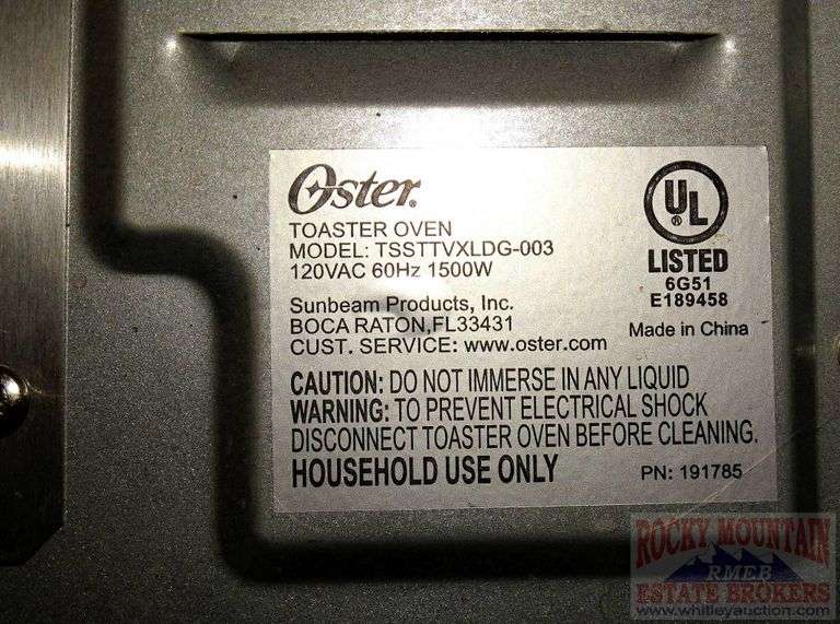 Oster stainless steel turboconvection toaster oven. Model TSSTTVXLDG