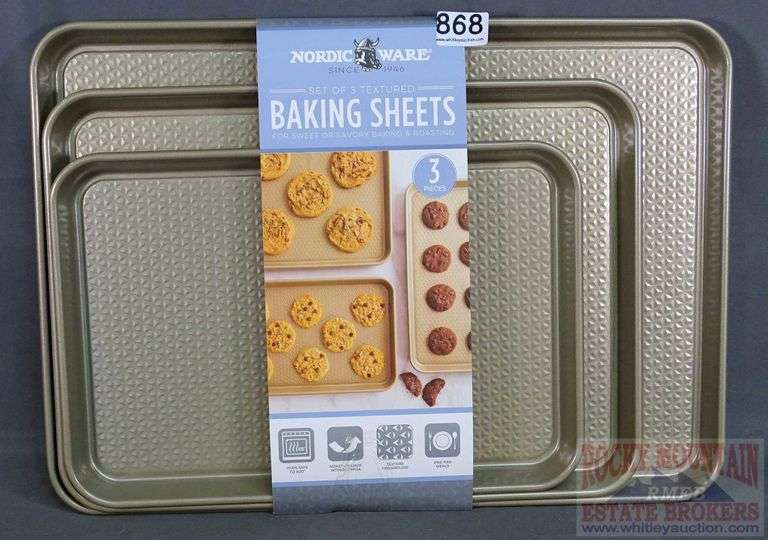 New set of 3 Nordic Ware textured baking sheets. Rocky Mountain