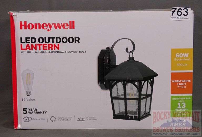 New Honeywell LED Outdoor Lantern with vintage style filament bulb