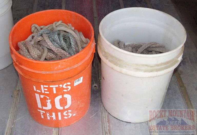 2 5gallon buckets with asst. rope. Both for one money. Rocky