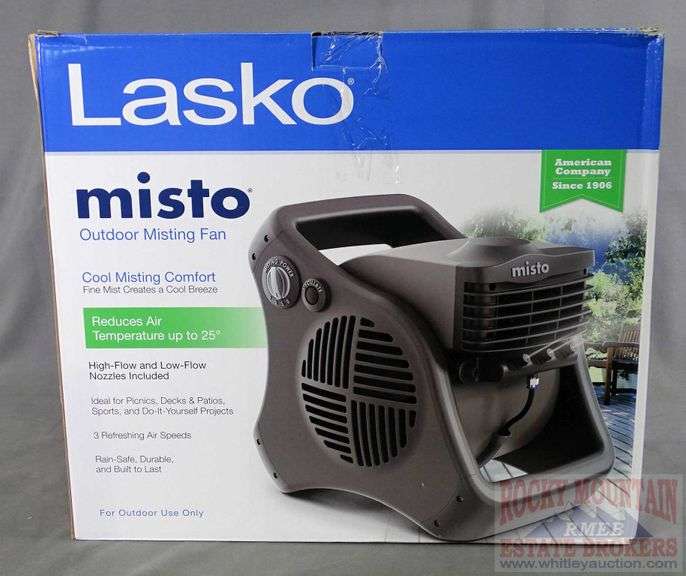New Lasko "Misto" Outdoor Misting Fan. Rocky Mountain Estate Brokers Inc.