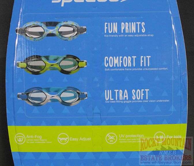 New Speedo Kid's triple pack of Swim Goggles. AntiFog, UV Protect, easy adjust and fun prints