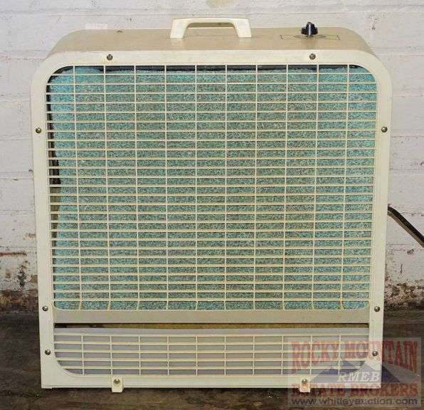 31/4 gallon evaporative boxfan cooler, 24"X22"X11". This appears to